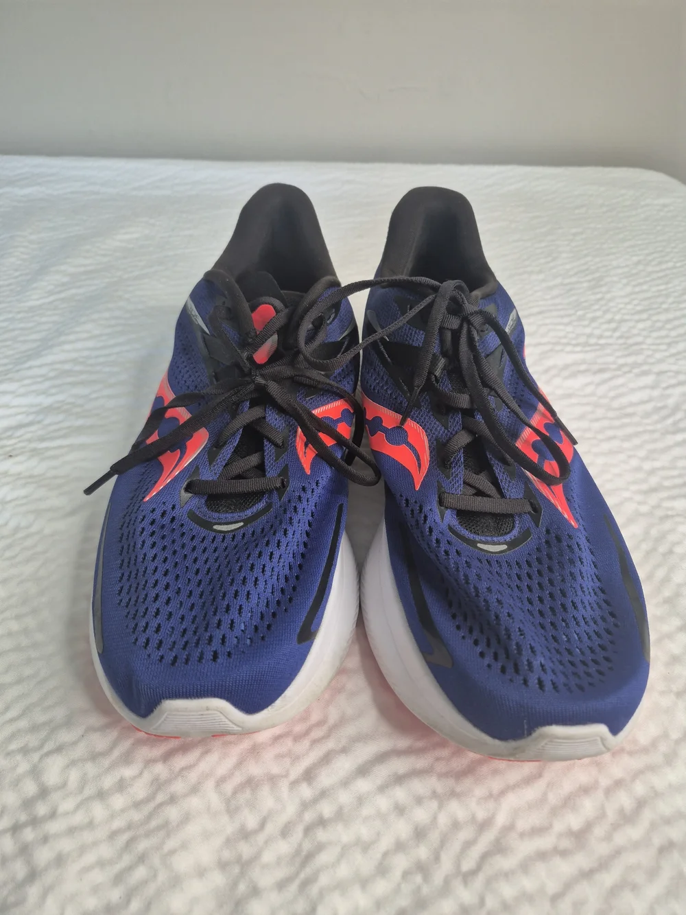 Saucony Ride 15 Mens Size 11.5W Running Shoes S20730-16 Wide Blue Pink Orange